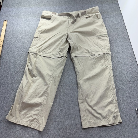 Columbia Other - Columbia Silver Ridge Convertible Pants Men 40x29 Belted Hiking Cargo Beige Work